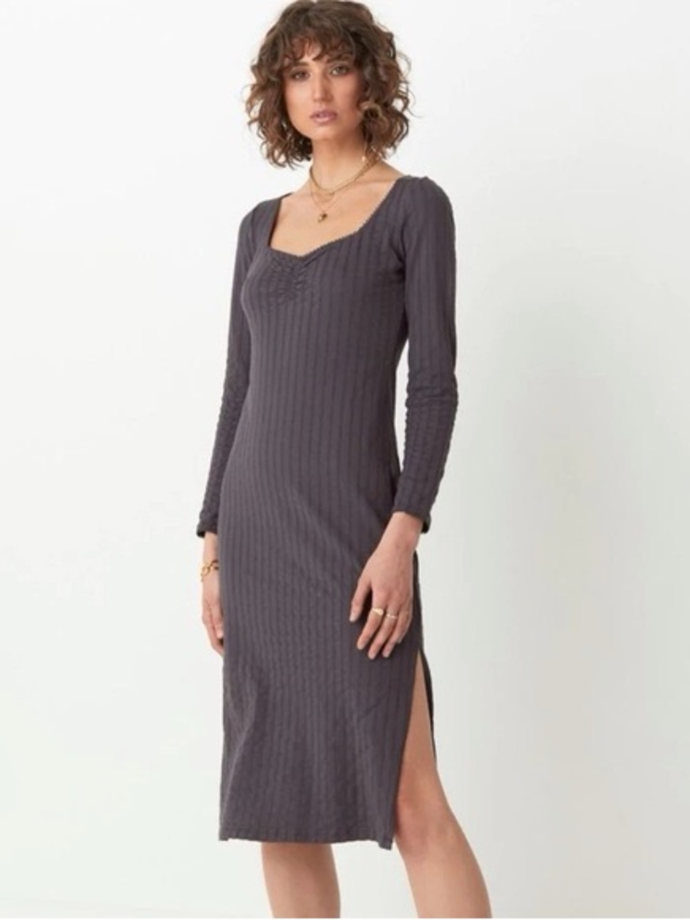 Spell Bonnie organic ribbed midi dress